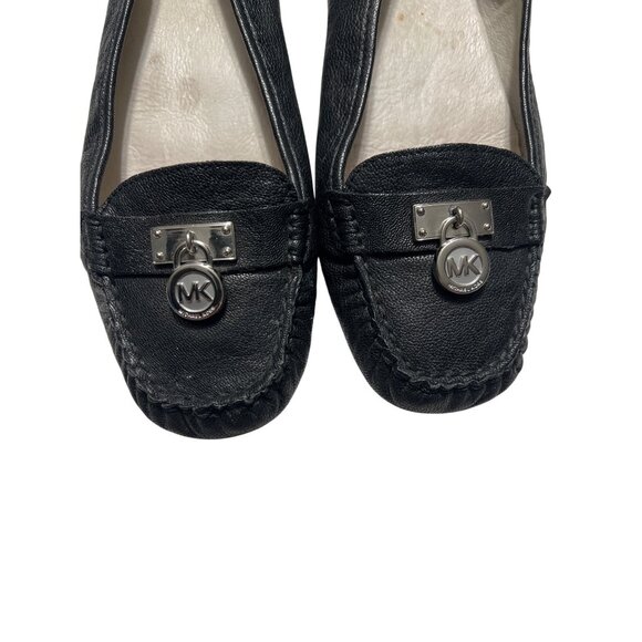 Michael Kors Black Leather Moccasin Loafers - Picture 4 of 9